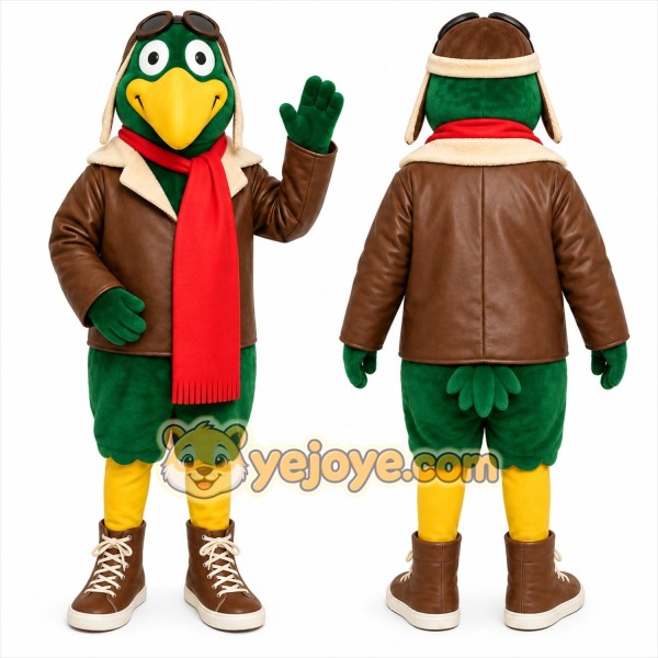 Green Bird Mascot Costume