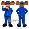 Blue Police Moose Mascot Costume Blue Police Moose Mascot Costume