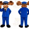 Blue Police Moose Mascot Costume