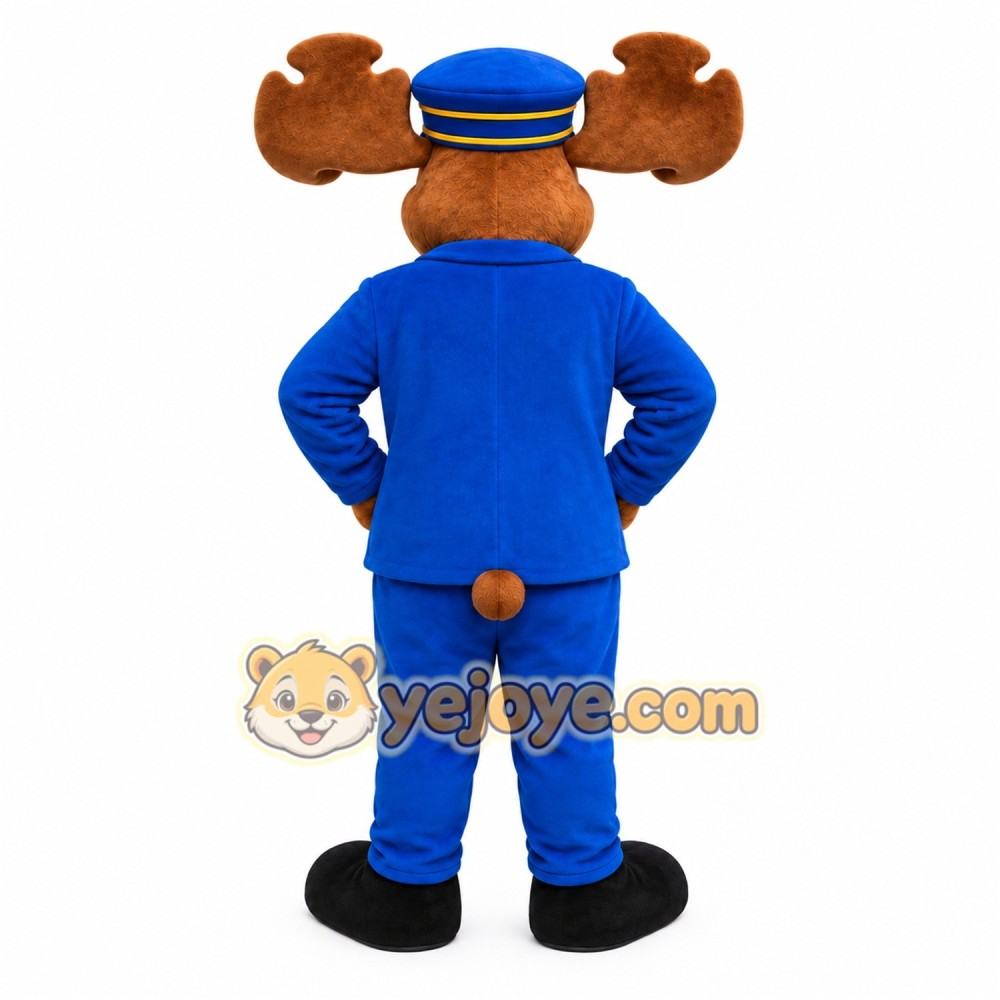 Blue Police Moose Mascot Costume Blue Police Moose Mascot Costume