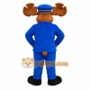 Blue Police Moose Mascot Costume Blue Police Moose Mascot Costume