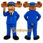 Blue Police Moose Mascot Costume