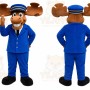 Blue Police Moose Mascot Costume