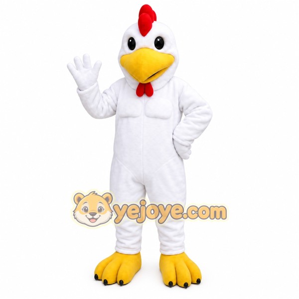 White Rooster Mascot Costume White Rooster Mascot Costume