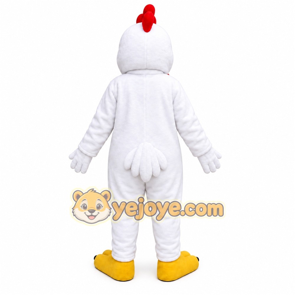White Rooster Mascot Costume White Rooster Mascot Costume