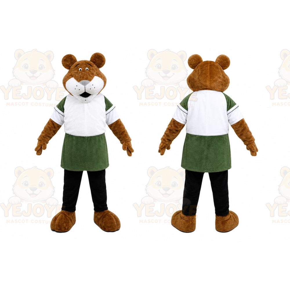 Bear Green Apron Mascot Costume