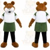 Bear Green Apron Mascot Costume
