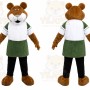 Bear Green Apron Mascot Costume