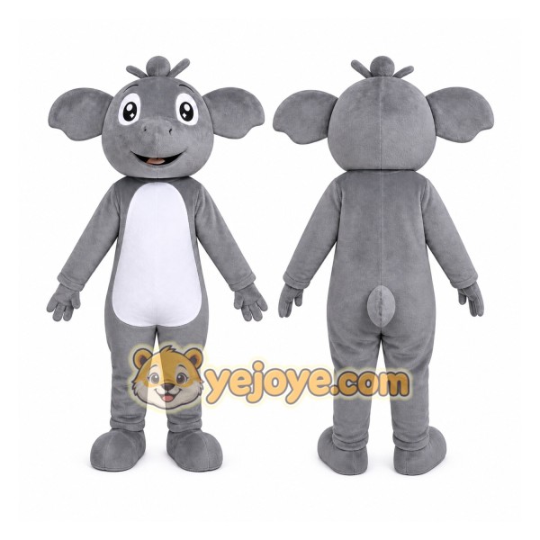 Gray Elephant Mascot Costume