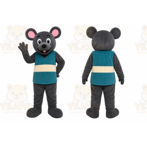 Black Mouse Shirt Mascot Costume