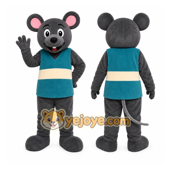 Black Mouse Shirt Mascot Costume