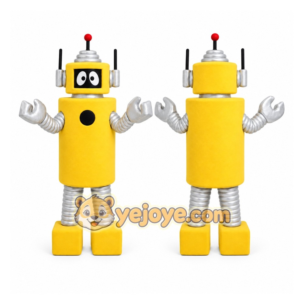 Yellow Robot Mascot Costume Yellow Robot Mascot Costume