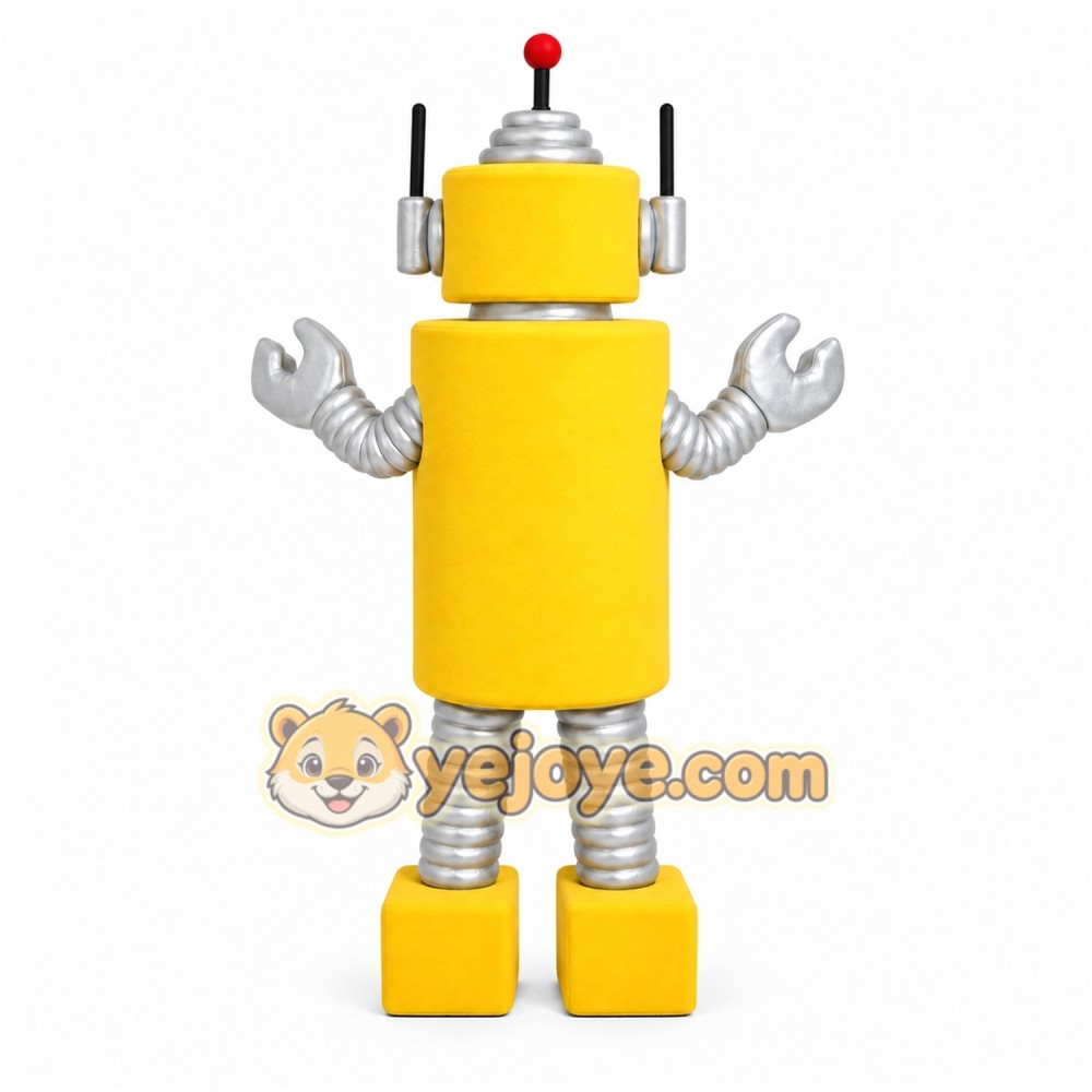 Yellow Robot Mascot Costume Yellow Robot Mascot Costume