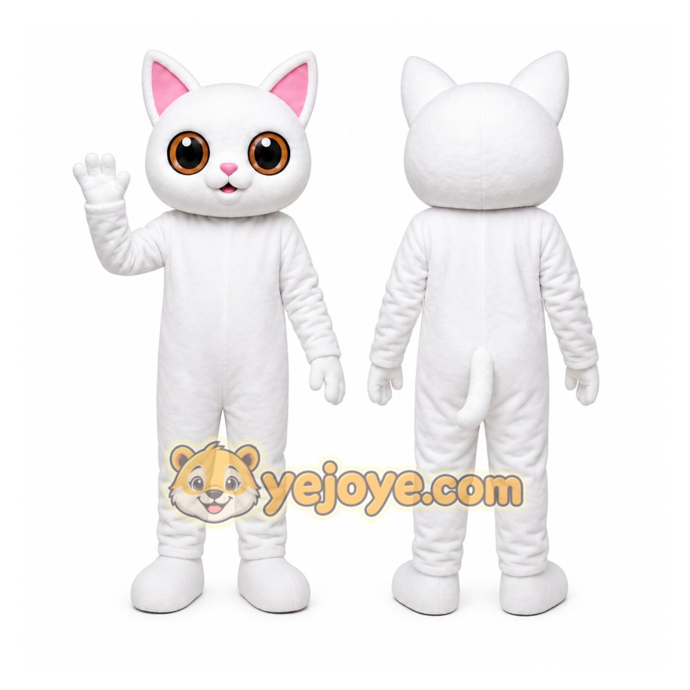 White Cat Mascot Costume White Cat Mascot Costume