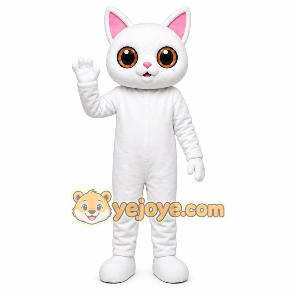 White Cat Mascot Costume White Cat Mascot Costume