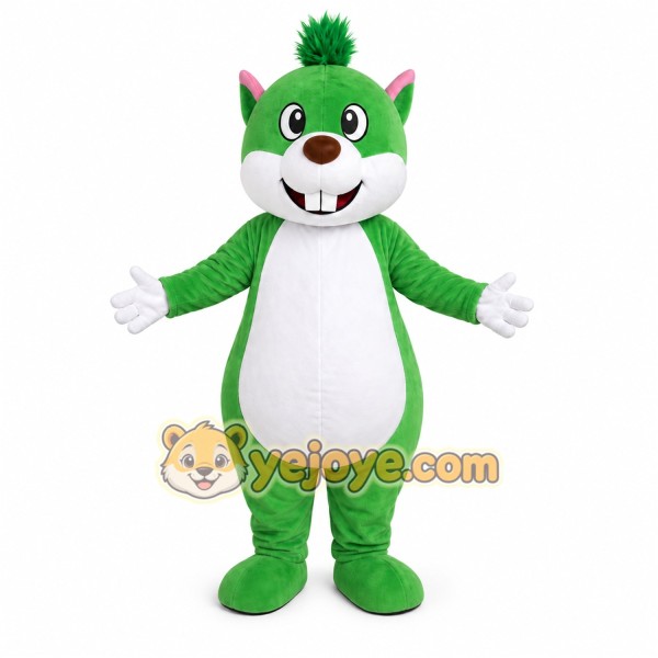 Green Raccoon Mascot Costume Green Raccoon Mascot Costume