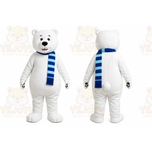 White Bear Scarf Mascot Costume