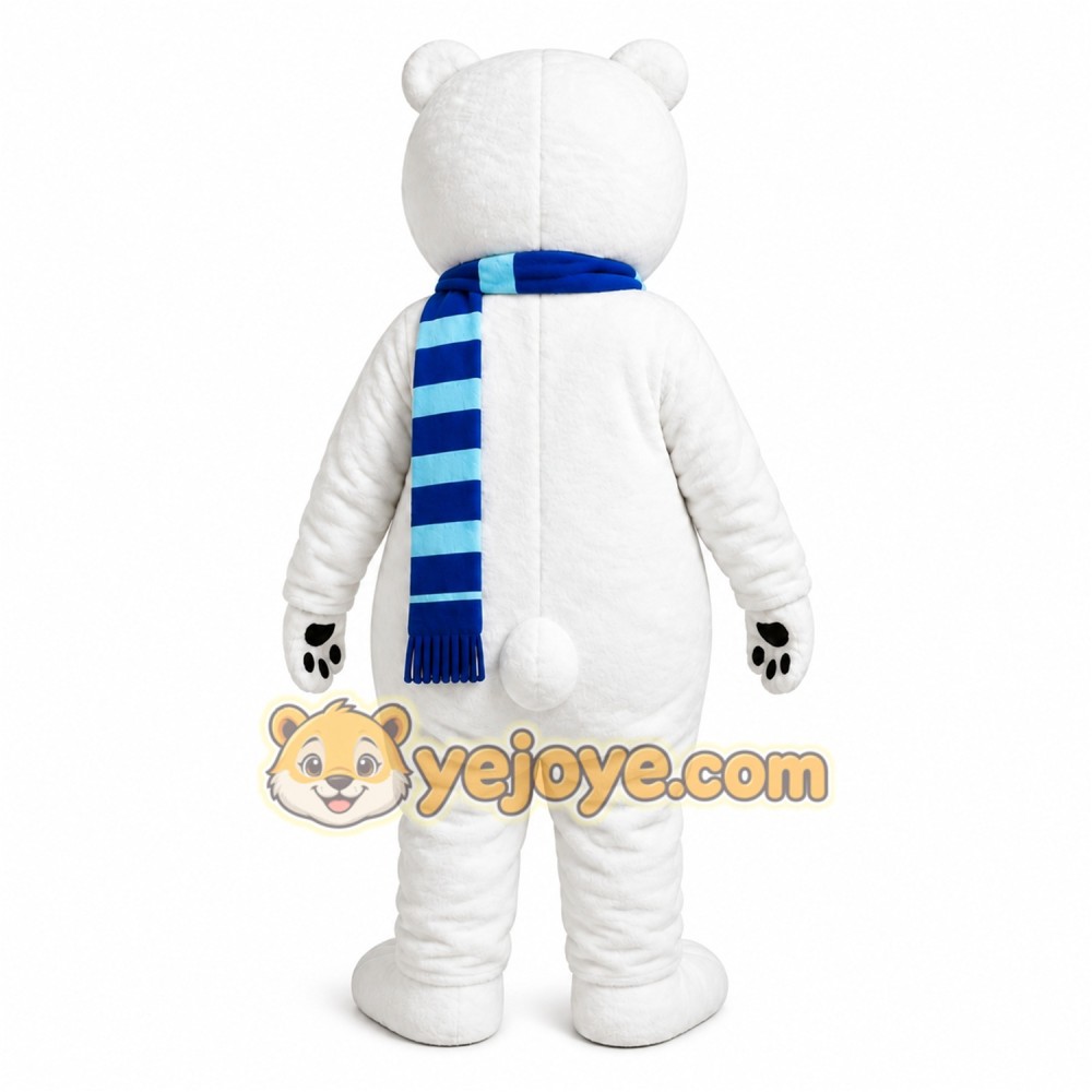 White Bear Scarf Mascot Costume White Bear Scarf Mascot Costume