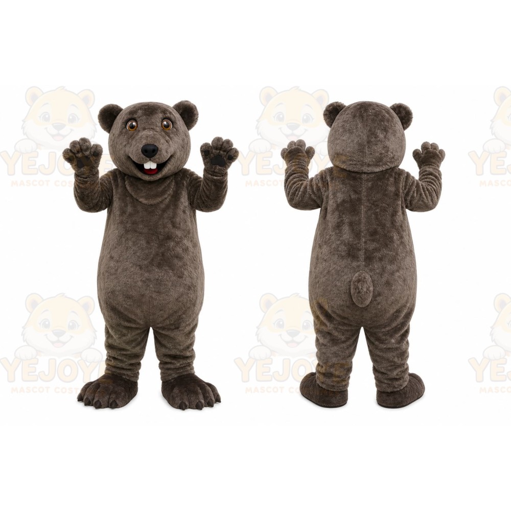 Gray Bear Mascot Costume