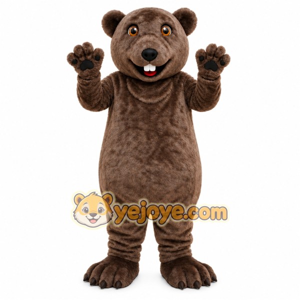 Gray Bear Mascot Costume