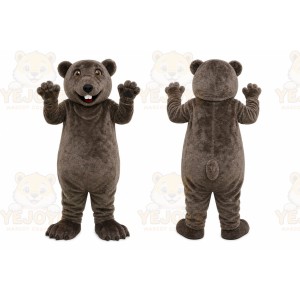 Gray Bear Mascot Costume