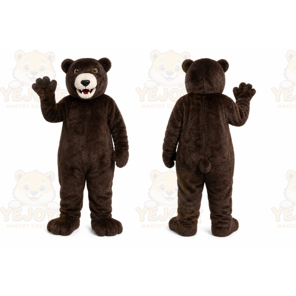 Dark Brown Bear Mascot Costume