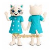 Blue Dress Cat Mascot Costume