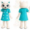 Blue Dress Cat Mascot Costume