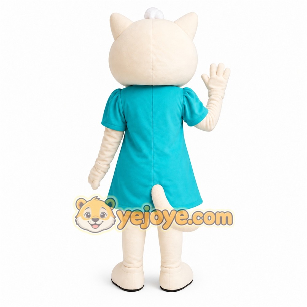 Blue Dress Cat Mascot Costume
