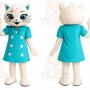 Blue Dress Cat Mascot Costume
