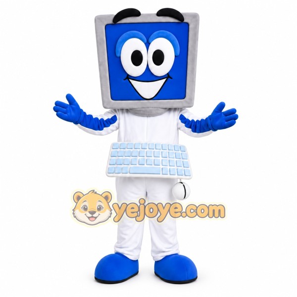 Blue Computer Mascot Costume