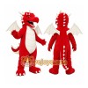 Red Dragon Mascot Costume with Custom Logo Red Dragon Mascot Costume with Custom Logo