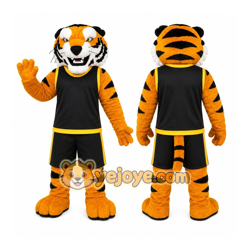 Orange Tiger Mascot Costume with Custom Logo Orange Tiger Mascot Costume with Custom Logo