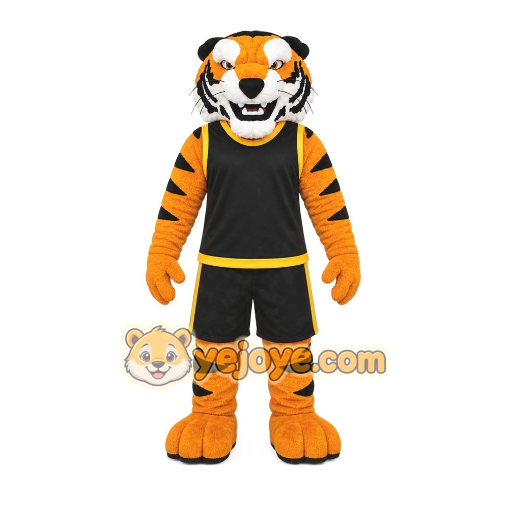 Orange Tiger Mascot Costume with Custom Logo Orange Tiger Mascot Costume with Custom Logo