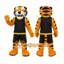 Orange Tiger Mascot Costume with Custom Logo