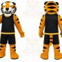 Orange Tiger Mascot Costume with Custom Logo