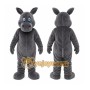 Gray Hippo Mascot Costume with Custom Logo