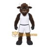 Brown Bull Mascot Costume with Custom Logo