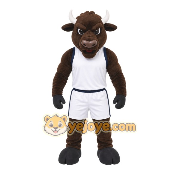 Brown Bull Mascot Costume with Custom Logo Brown Bull Mascot Costume with Custom Logo