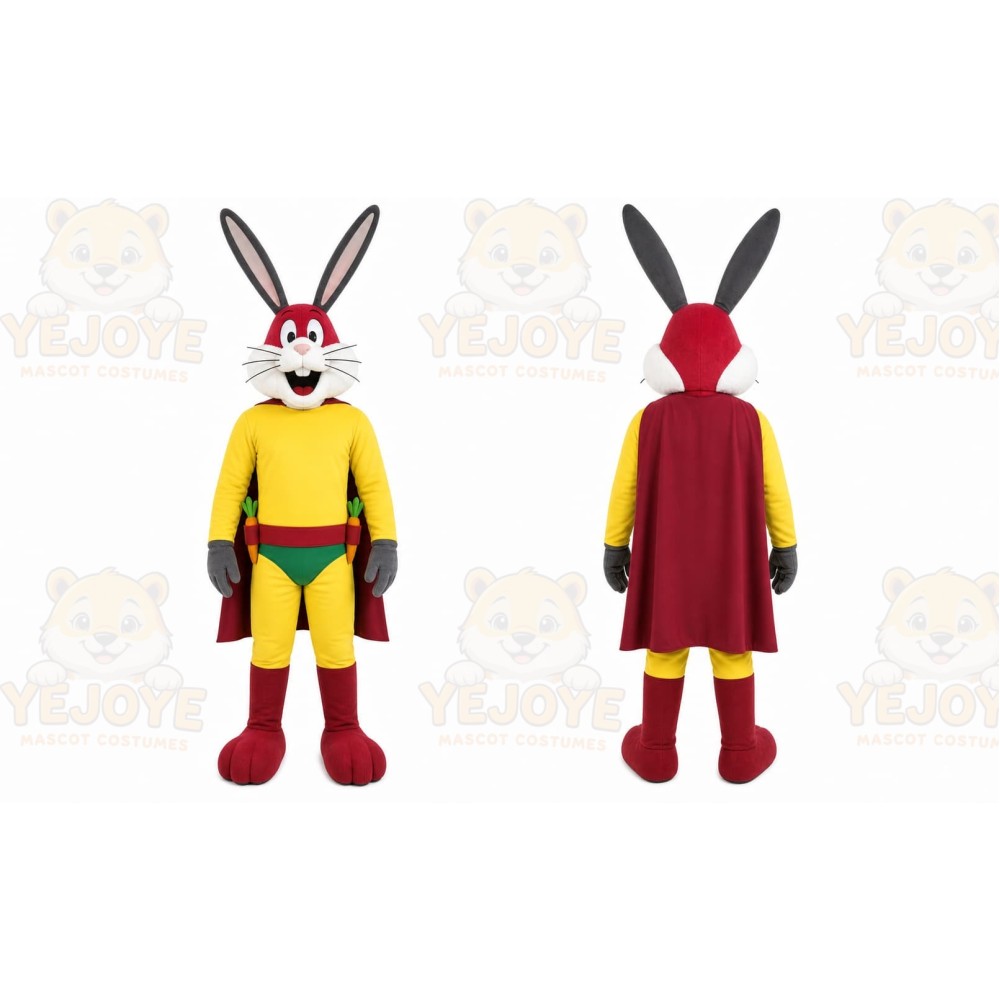 Red Rabbit Mascot Costume with Custom Logo