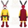 Red Rabbit Mascot Costume with Custom Logo