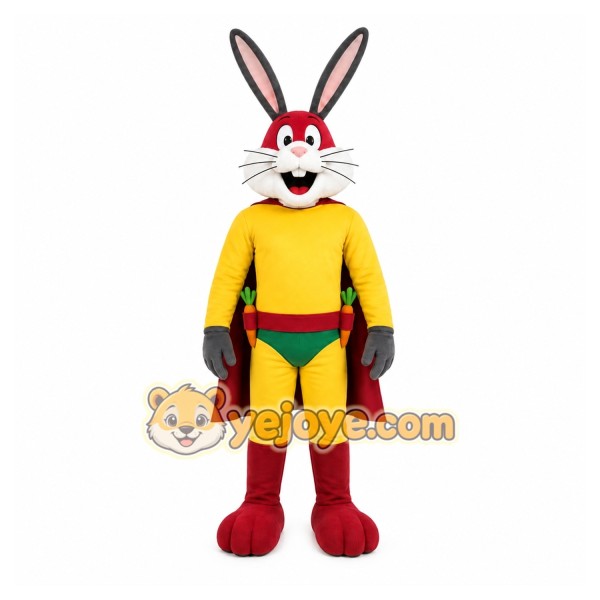 Red Rabbit Mascot Costume with Custom Logo Red Rabbit Mascot Costume with Custom Logo