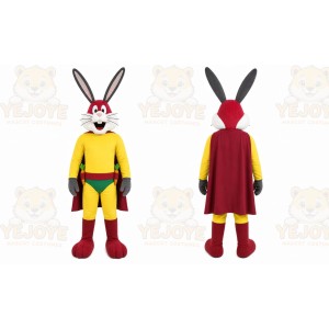 Red Rabbit Mascot Costume with Custom Logo