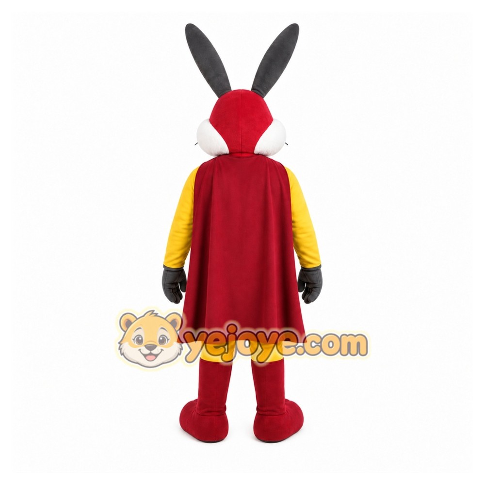 Red Rabbit Mascot Costume with Custom Logo Red Rabbit Mascot Costume with Custom Logo