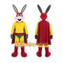 Red Rabbit Mascot Costume with Custom Logo