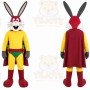 Red Rabbit Mascot Costume with Custom Logo