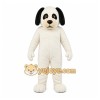 White Dog Mascot Costume with Custom Logo White Dog Mascot Costume with Custom Logo