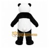 Black Panda Mascot Costume with Custom Logo