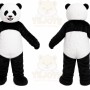 Black Panda Mascot Costume with Custom Logo