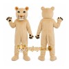Tan Cougar Mascot Costume with Custom Logo